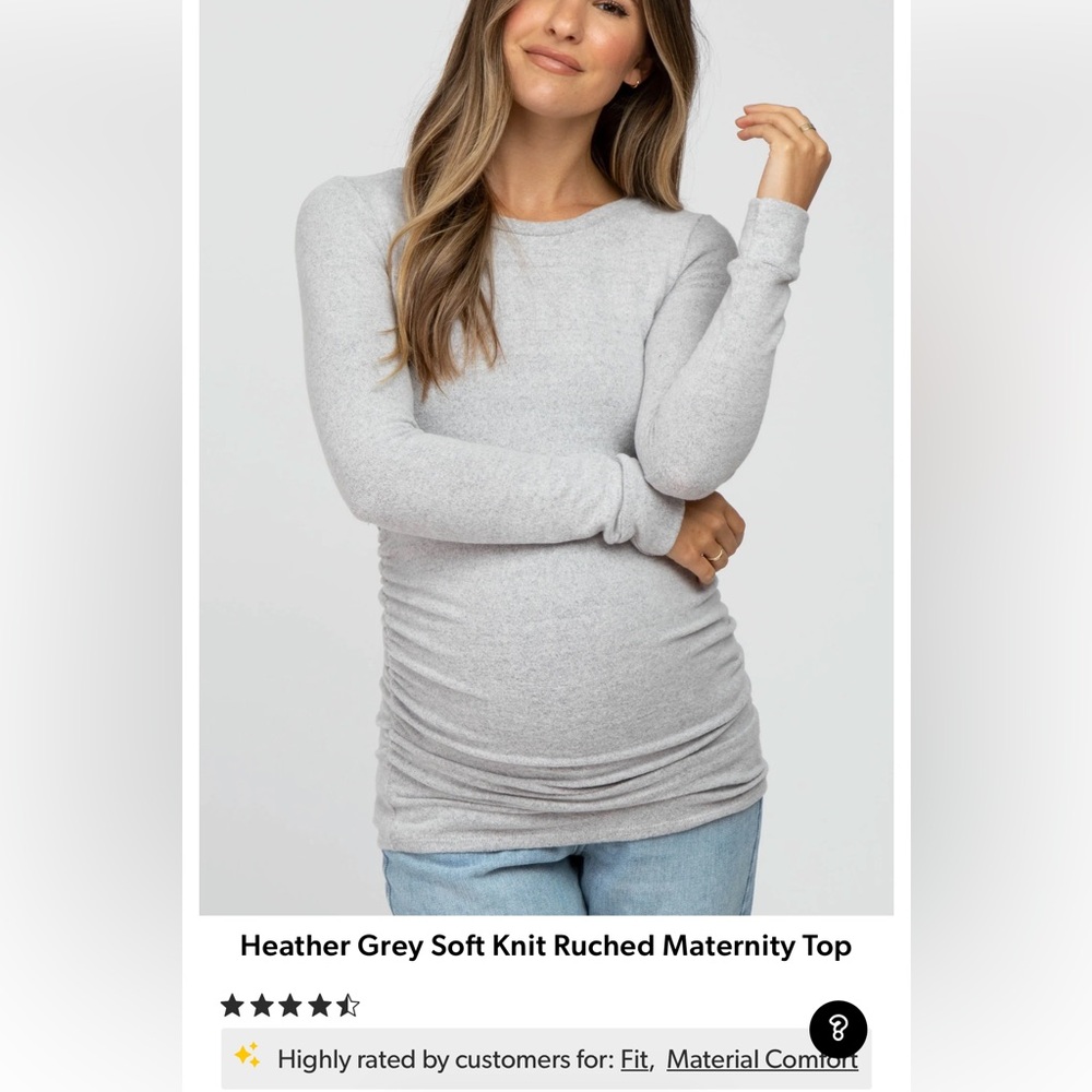 NWT Maternity Soft Gray Long Sleeve Top